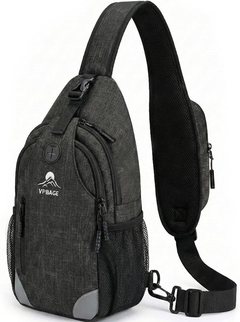 VPBAGE Store Structured Sling Backpack with Oversized Strap Pocket (Fits Power Bank) - Heavy Duty Water Resistant Crossbody Bag for Tech & Travel - Thick Padded Bottom Anti-Theft Daypack (Fits Tablet/Console) - Image 1